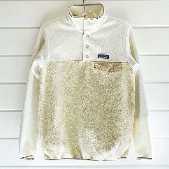 Patagonia Lightweight Synchilla Snap-T Pullover Bleached Stone Khaki Size XS - Picture 2 of 10